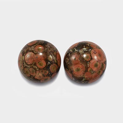 Natural 16x16x8.8mm Cabochon Round Bird Eye Jasper