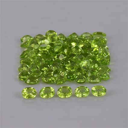 Natural 4x3x2.2mm Faceted Oval Peridot