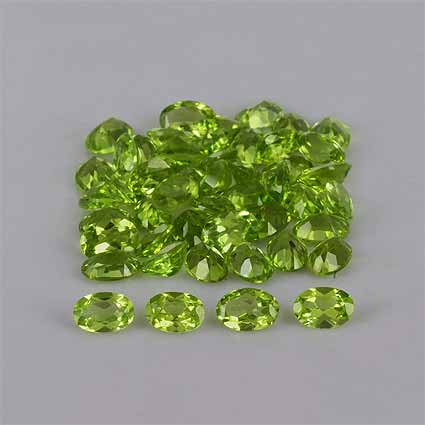 Natural 6x4x2.7mm Faceted Oval Peridot