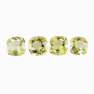 Natural 10x10x5.8mm Faceted Cushion Lemon Quartz