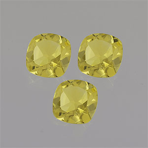 Natural 10x10x5.6mm Faceted Cushion Lemon Quartz