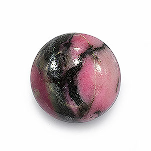 Natural 16x16x8.9mm Cabochon Round Rhodonite