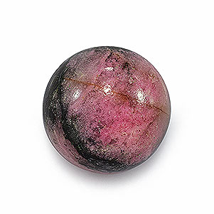 Natural 15.7x15.7x8.8mm Cabochon Round Rhodonite