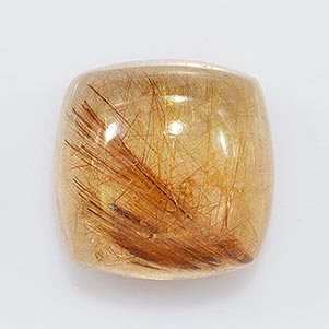 Natural 12x12x7.2mm Cabochon Cushion Rutilated Quartz