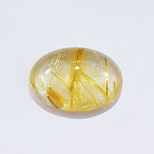 Natural 14x10x5.5mm Cabochon Oval Rutilated Quartz