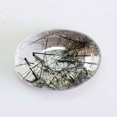 Natural 14x10x6.3mm Cabochon Oval Rutilated Quartz