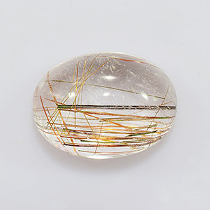 Natural 14x10x6.8mm Cabochon Oval Rutilated Quartz