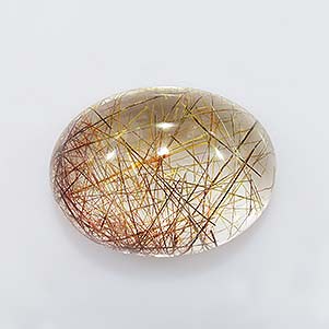 Natural 16x12x7.8mm Cabochon Oval Rutilated Quartz