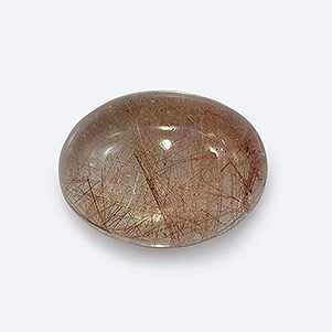 Natural 16x12x7.2mm Cabochon Oval Rutilated Quartz