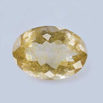 Natural 18x13x9mm Faceted Oval Rutilated Quartz