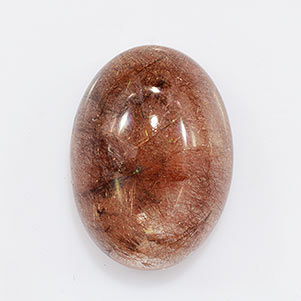 Natural 20.30x14.80x9.12mm Cabochon Oval Rutilated Quartz