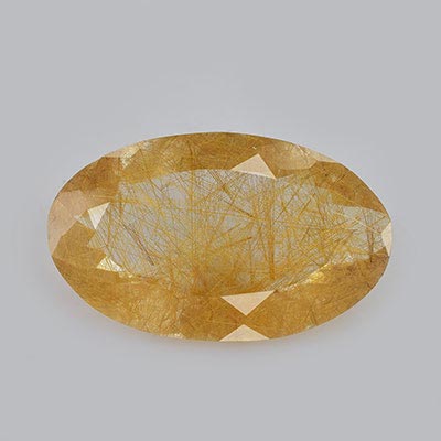 Natural 22.66x13.80x7.3mm Faceted Oval Rutilated Quartz