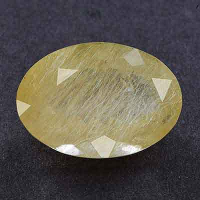 Natural 20.44x14.5x9.2mm Faceted Oval Rutilated Quartz