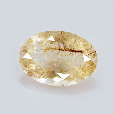 Natural 24.50x17.20x10.6mm Faceted Oval Rutilated Quartz