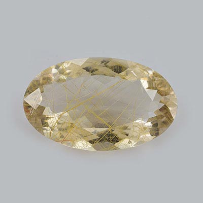 Natural 22.55x16.80x9.5mm Faceted Oval Rutilated Quartz