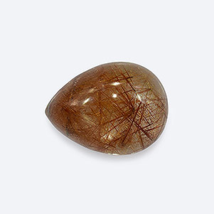 Natural 16x12x7.2mm Cabochon Pear Rutilated Quartz