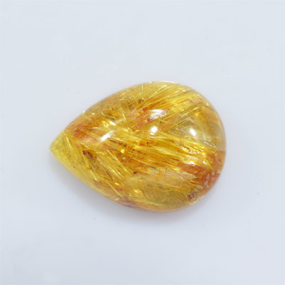 Natural 16x12x7mm Cabochon Pear Rutilated Quartz