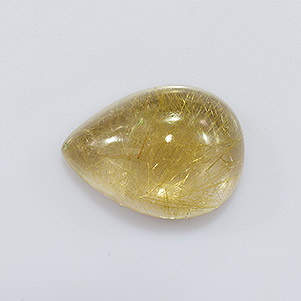 Natural 18x13x8mm Cabochon Pear Rutilated Quartz