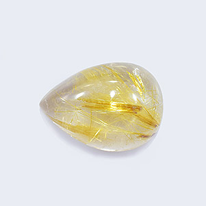 Natural 18x13x8.20mm Cabochon Pear Rutilated Quartz