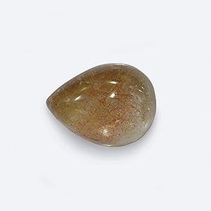 Natural 20x15x9.2mm Cabochon Pear Rutilated Quartz