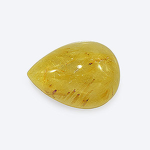 Natural 17.7x13x6.8mm Cabochon Pear Rutilated Quartz