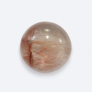 Natural 14x14x6.5mm Cabochon Round Rutilated Quartz