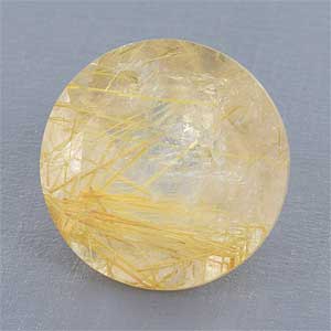 Natural 14x14x9mm Faceted Round Rutilated Quartz