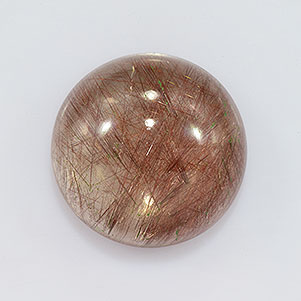 Natural 16x16x7.4mm Cabochon Round Rutilated Quartz