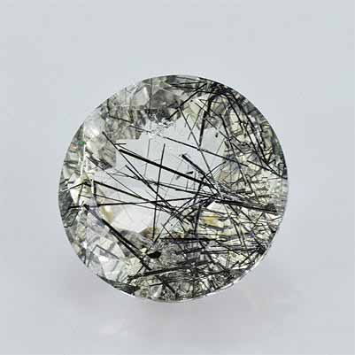 Natural 14.80x14.80x9.40mm Faceted Round Rutilated Quartz