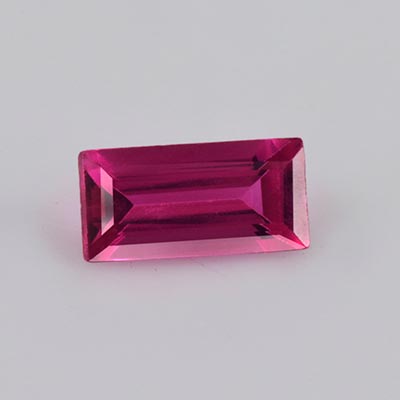 Natural 5.2x2.6x2mm Faceted Baguette Rubellite Tourmaline