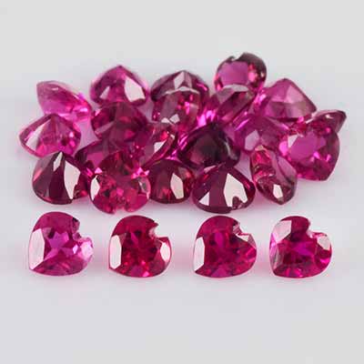 Natural 3x3x2.10mm Faceted Heart Rubellite Tourmaline