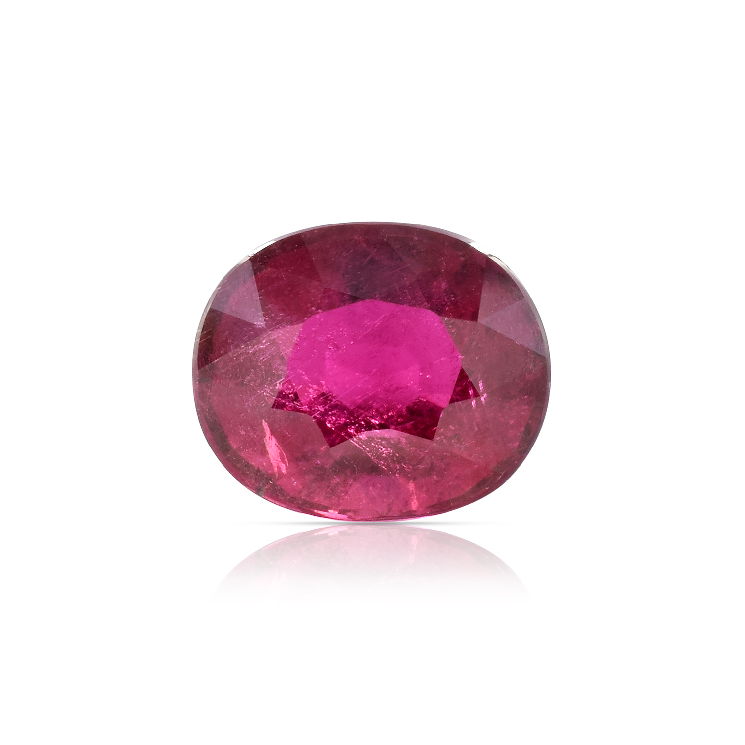 Natural 9.10x10.90x6.50mm Faceted Oval Rubellite Tourmaline