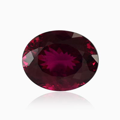 Natural 13.30x10.50x7.60mm Faceted Oval Rubellite Tourmaline