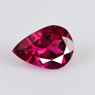 Natural 7x5x3.4mm Faceted Pear Rubellite Tourmaline