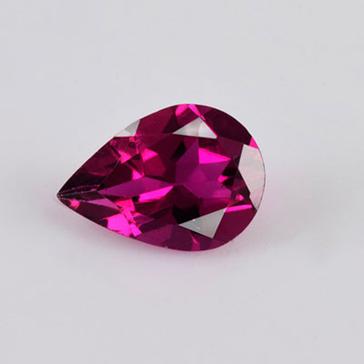 Natural 7.10x5x3.2mm Faceted Pear Rubellite Tourmaline