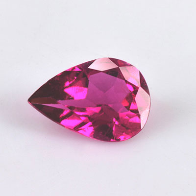 Natural 7.10x4.9x2.7mm Faceted Pear Rubellite Tourmaline