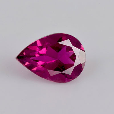 Natural 7.3x5.2x3.4mm Faceted Pear Rubellite Tourmaline