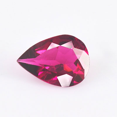 Natural 6.9x5x2.6mm Faceted Pear Rubellite Tourmaline