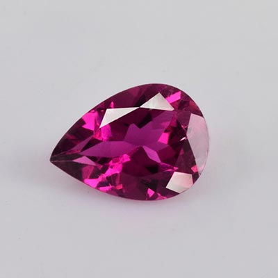 Natural 7.2x5.2x3.2mm Faceted Pear Rubellite Tourmaline