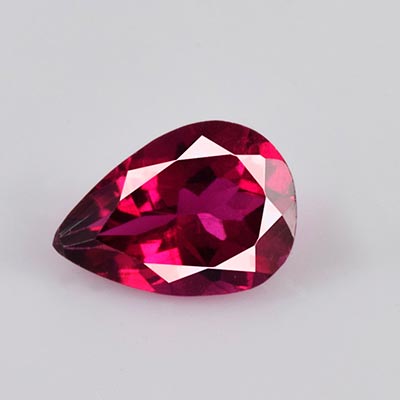 Natural 7x4.9x3.2mm Faceted Pear Rubellite Tourmaline
