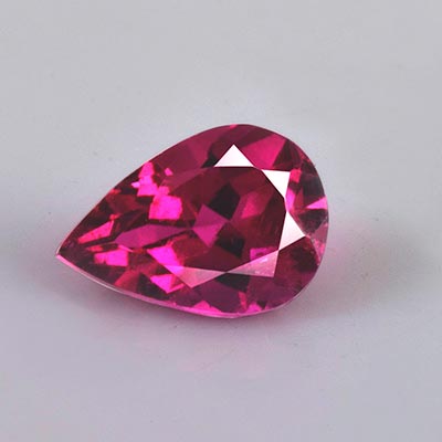 Natural 7.2x4.9x3.4mm Faceted Pear Rubellite Tourmaline