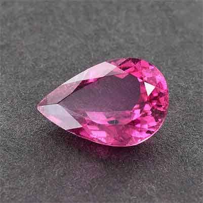 Natural 10x6.9x4.10mm Faceted Pear Rubellite Tourmaline