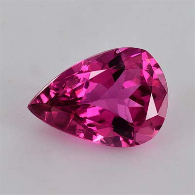 Natural 9.70x6.9x4mm Faceted Pear Rubellite Tourmaline