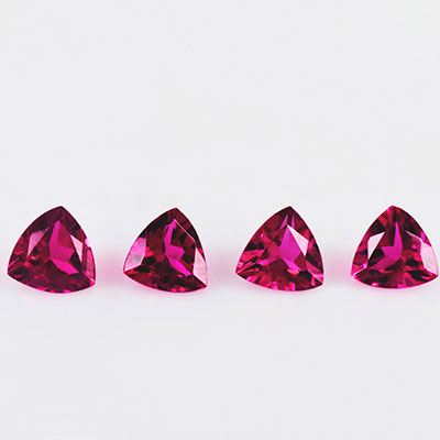 Natural 3x3x1.70mm Faceted Trillion Rubellite Tourmaline