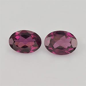 Natural 7x5x2.7mm Faceted Oval Rhodolite Garnet