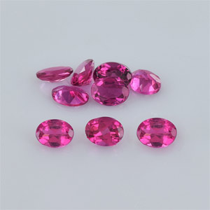 Natural 4x3x2mm Faceted Oval Rubellite Tourmaline
