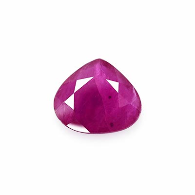 Natural 6.6x7.5x2.3mm Faceted Heart Mozambique Ruby