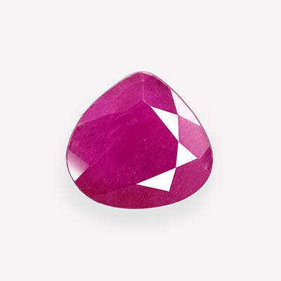 Natural 6.5x6.9x2.9mm Faceted Heart Mozambique Ruby