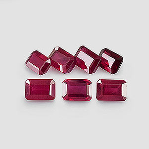 Natural 7x5x3.9mm Faceted Octagon Ruby