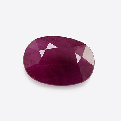 Natural 7.4x5.1x2.5mm Faceted Oval Mozambique Ruby